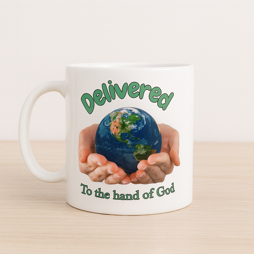 MUG 11 OZ Delivered to the Hand of God