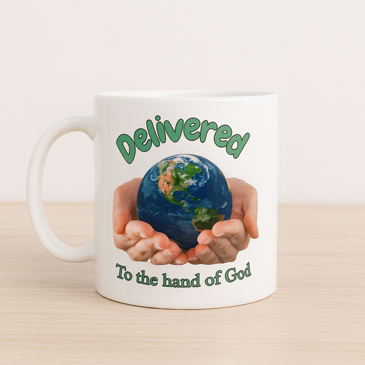 MUG 11 OZ Delivered to the Hand of God