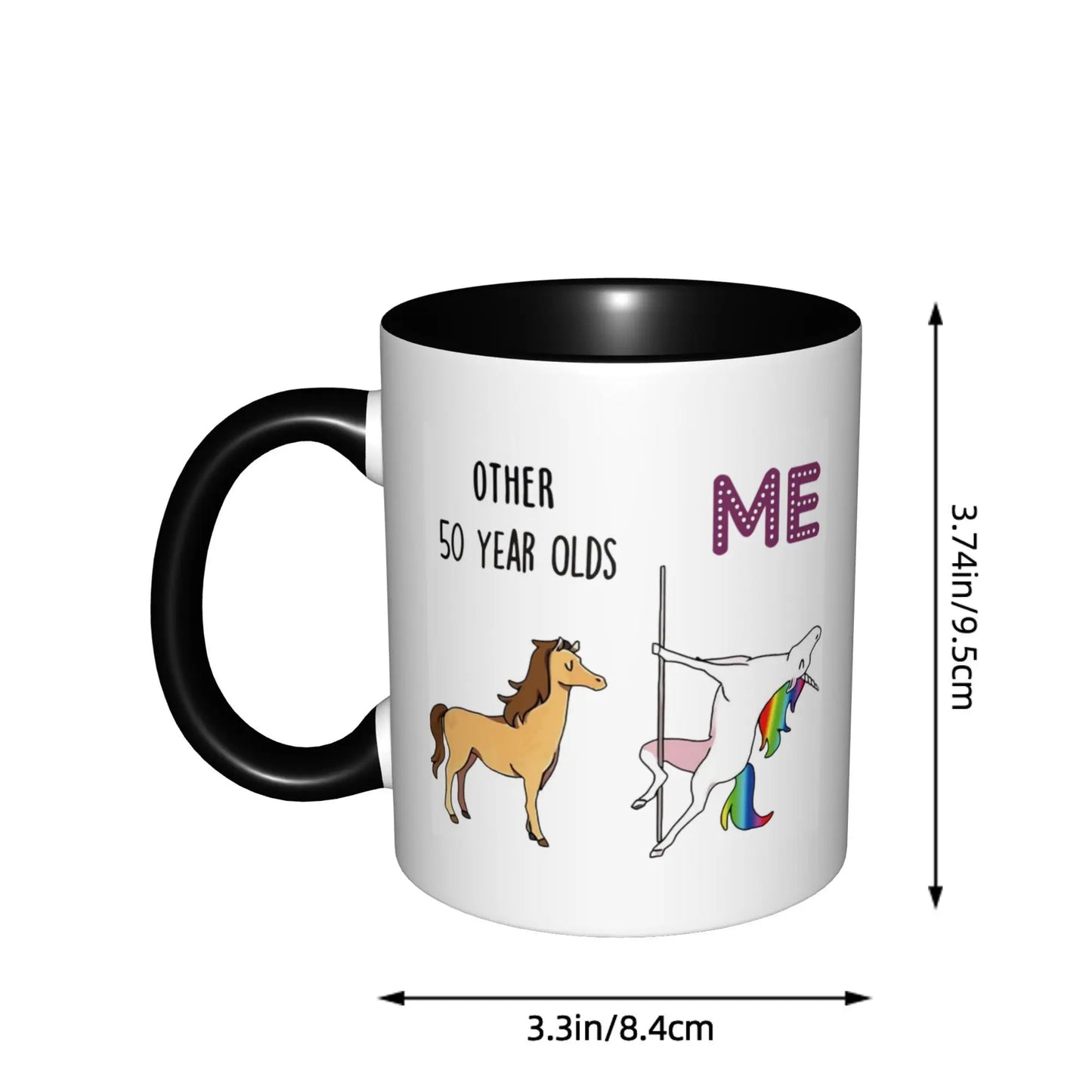 50th Birthday Gifts for Women 1975 Birthday Gifts for Women Mugs With Black Handle Birthday Coffee Mugs Ceramic Tea Cups 11oz