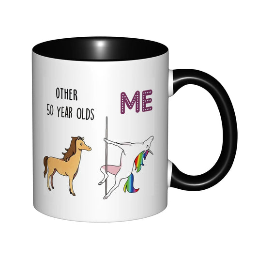 50th Birthday Gifts for Women 1975 Birthday Gifts for Women Mugs With Black Handle Birthday Coffee Mugs Ceramic Tea Cups 11oz