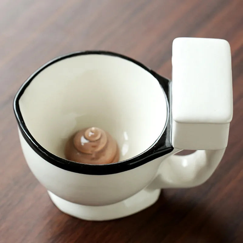 Creative and Quirky Ceramic Mugs Novelty Toilet Ceramic Mug with Handle 300ml Coffee Tea Milk Ice Cream Cup Funny for Gift Toile