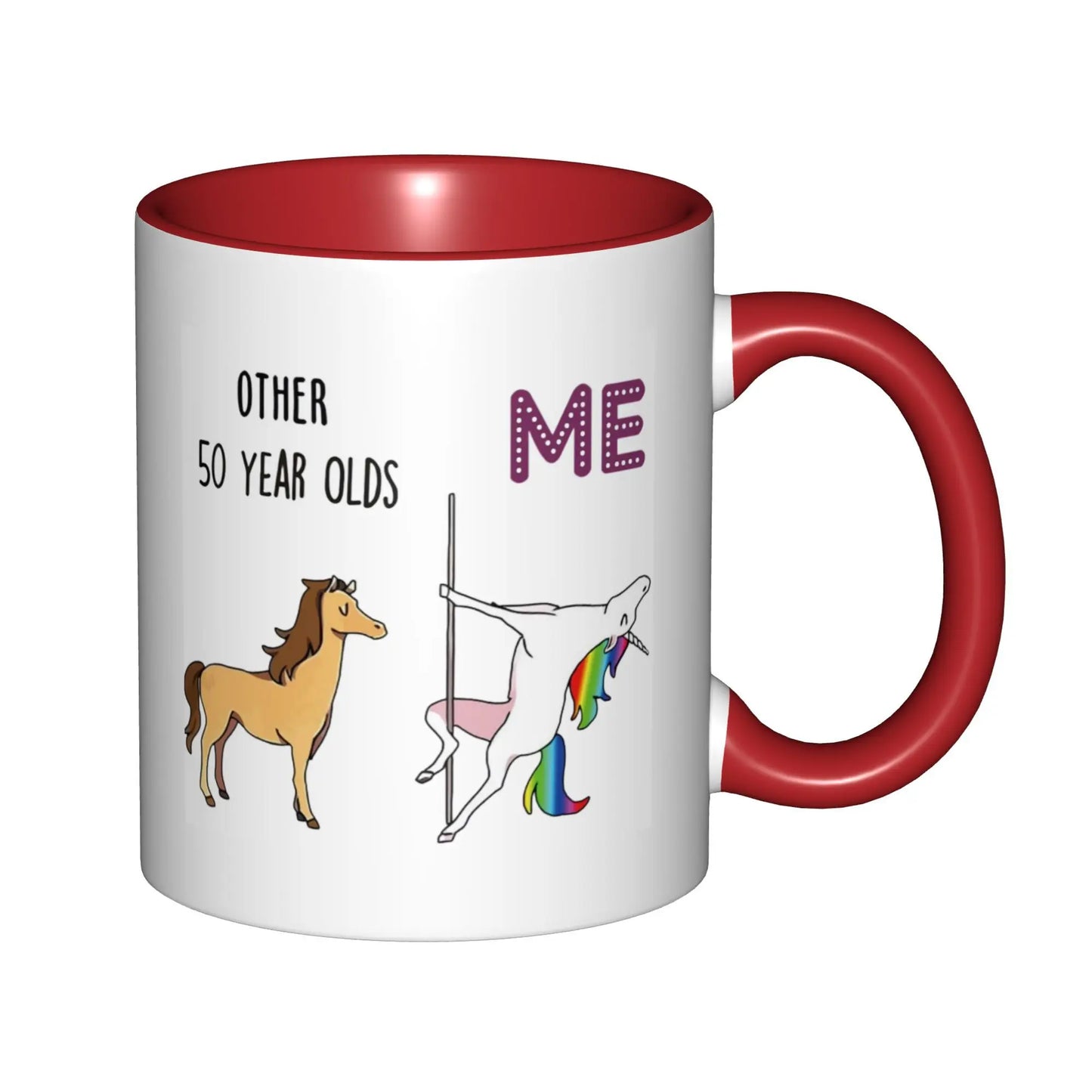 50th Birthday Gifts for Women 1975 Birthday Gifts for Women Mugs With Black Handle Birthday Coffee Mugs Ceramic Tea Cups 11oz