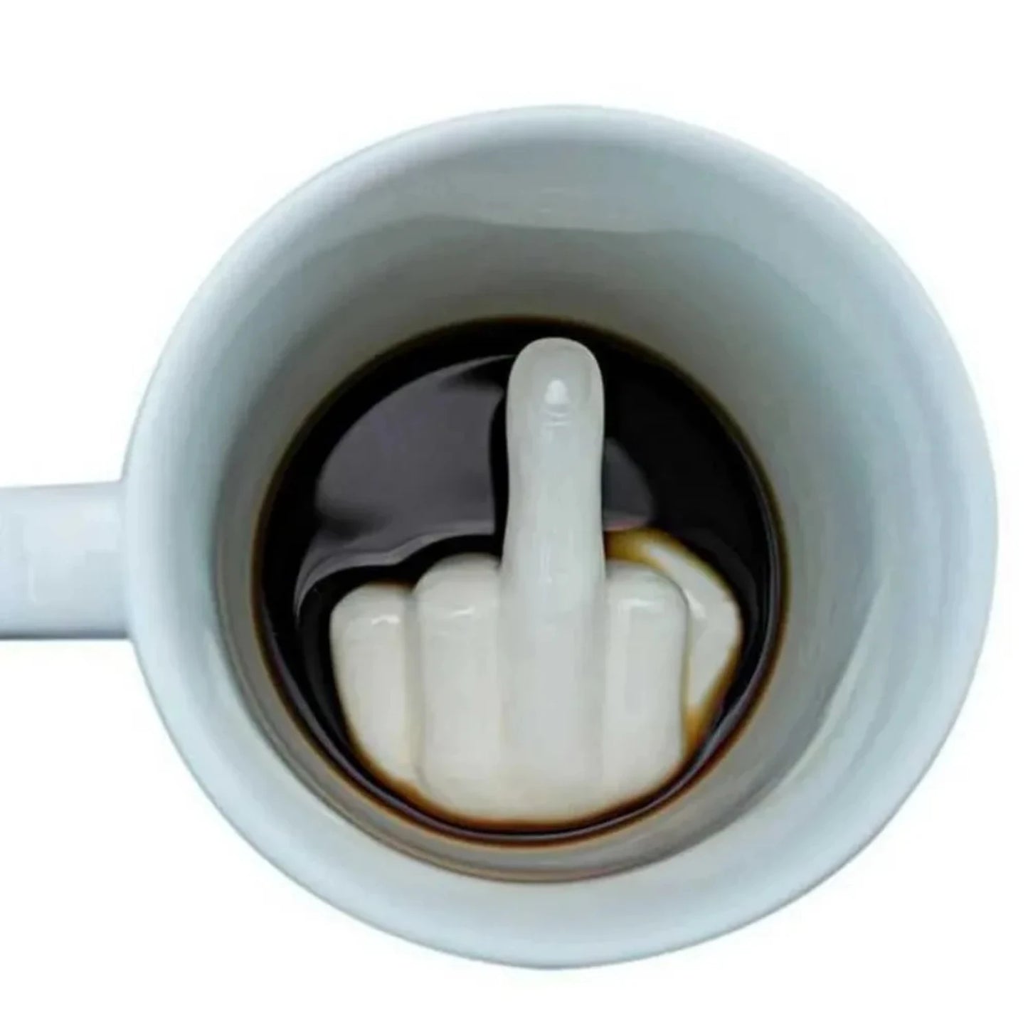 Creative Design White Middle Finger Mug Novelty Style Mixing Coffee Milk Cup Funny Ceramic Mug 300ml Enough Capacity Water Cup