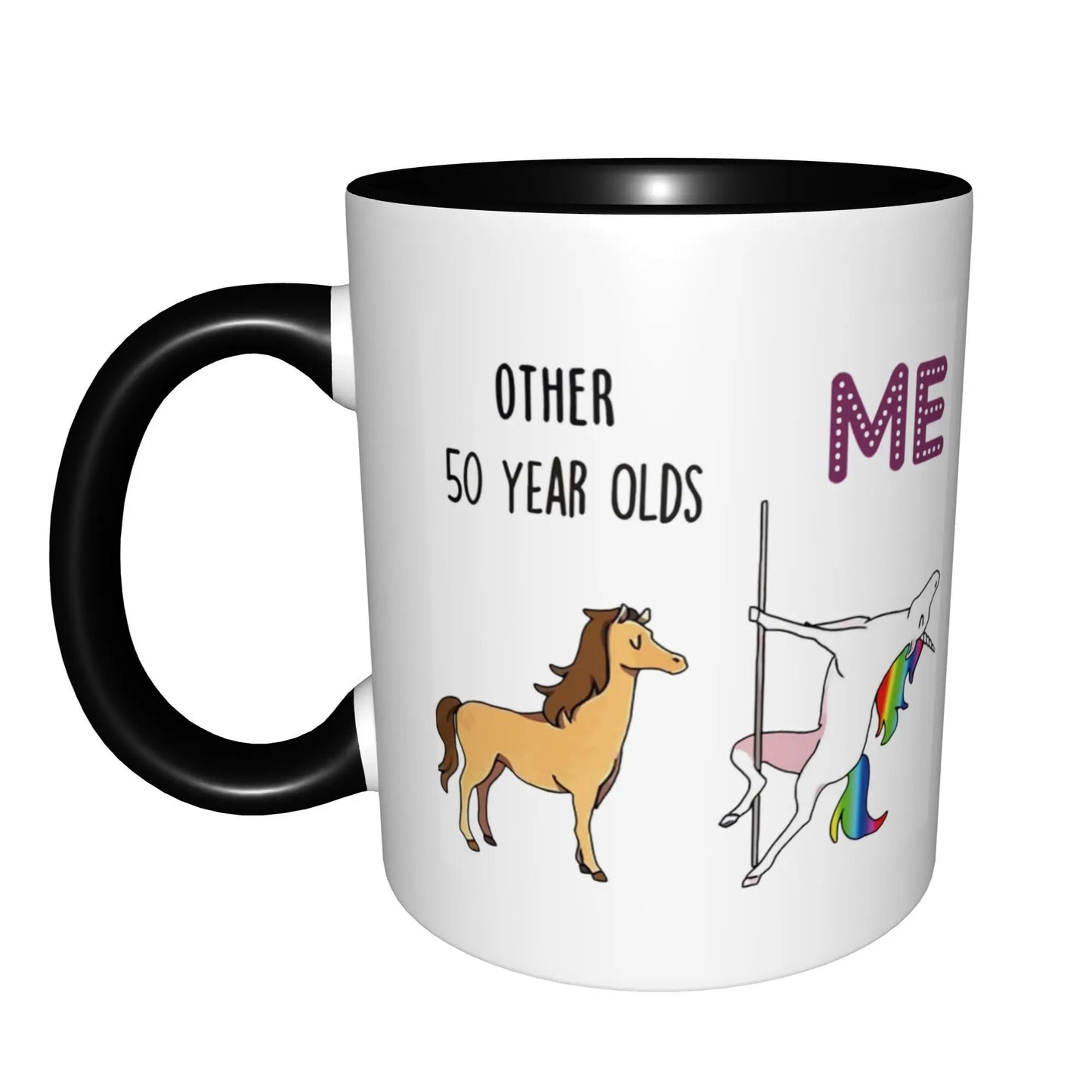 50th Birthday Gifts for Women 1975 Birthday Gifts for Women Mugs With Black Handle Birthday Coffee Mugs Ceramic Tea Cups 11oz
