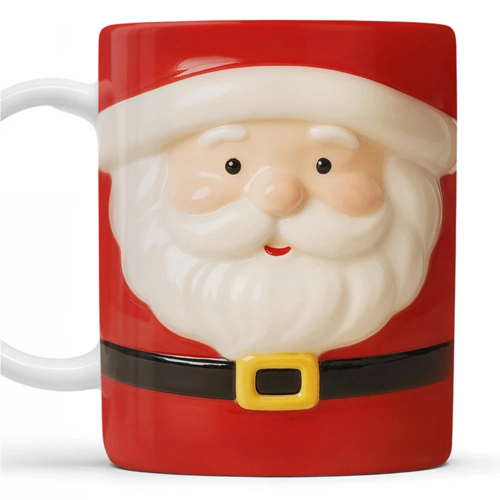 Personalized Christmas Ceramic Mug - Santa Penguin Snowman Design with Name Engraving, 12oz Eco-Friendly Coffee Cup